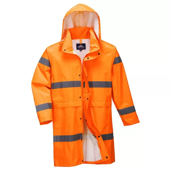 Labas redzamības lietus mētelis, Portwest H442 Augstas redzamības apģērbs, Ūdens necaurlaidīgs apģērbs image