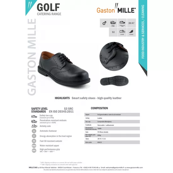 Drošības apavi, Gaston Mille Golf S3 image
