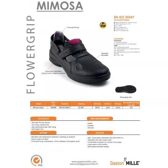 Darba apavi sievietēm, Gaston Mille Mimosa Black O1 SRC image