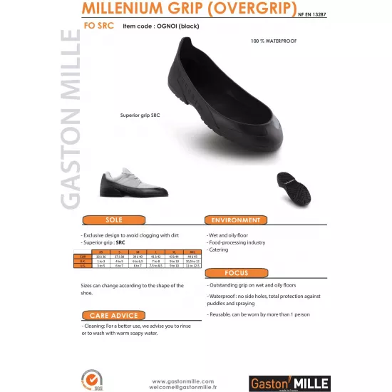 Aizsardzības virsapavi, Gaston Mille Millenium Grip Black FO SRC image