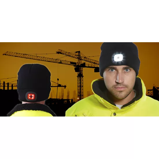 Cepure ar uzlādējamu LED lampu, Portwest B028 Darba apģērbs, Galvas aizsardzība, Cepures, lakati image