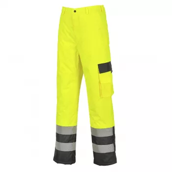 Kontrastējošas krāsas ziemas bikses ar oderi Hi-Vis, Portwest S686