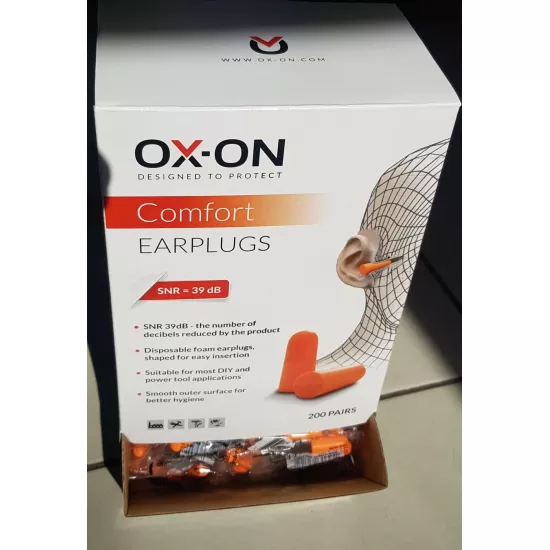 Vienreizlietojami ausu aizbāžņi, OX-On Comfort, 200 pāru SNR 39 dB image