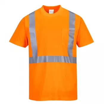 Augstas redzamības sportiska stila T-krekls ar kabatu, Portwest S190
