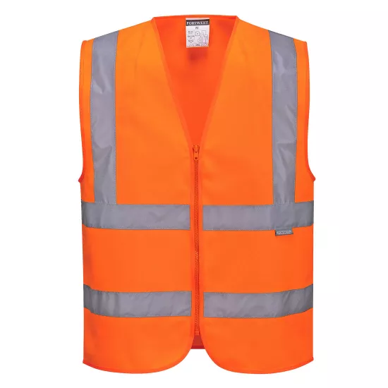 Augstas redzamības veste ar atstarojošu lenti un rāvējslēdzēju Portwest C375 Vestes, Augstas redzamības apģērbs image